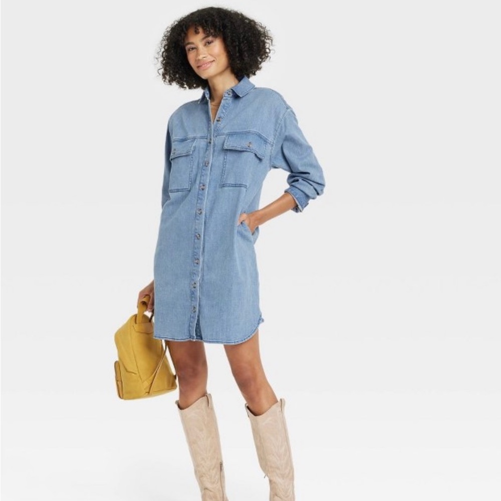 NWT Universal Thread Button Denim Shirt Dress Size 3X